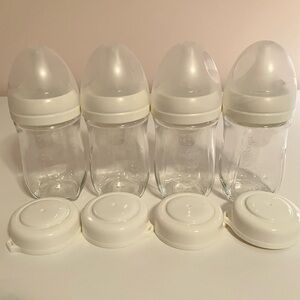 Gulicola 5oz Glass Baby Bottles with Caps - Set of 4